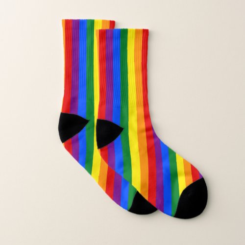 Rainbow Flag Stripes  LGBT Pride fashion Socks