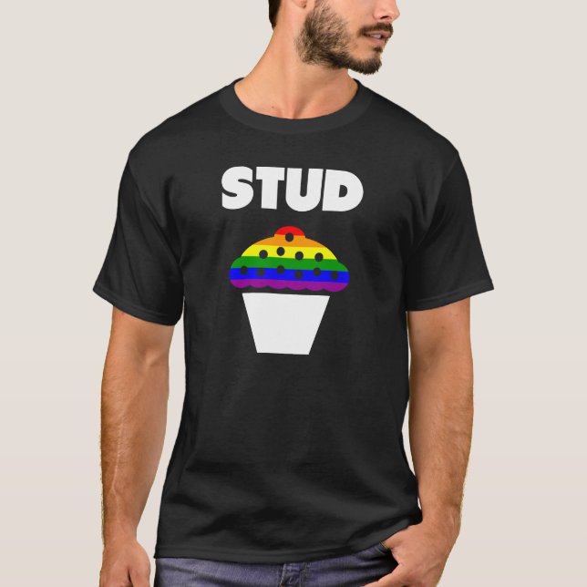 RAINBOW FLAG STUD MUFFIN T-Shirt (Front)