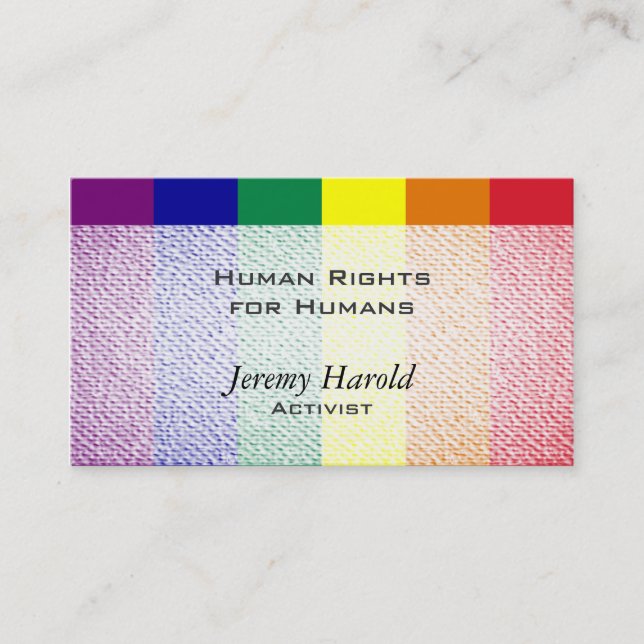Rainbow Flag Textured Look Business Card (Front)
