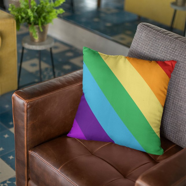 Rainbow flag throw pillow (Creator Uploaded)