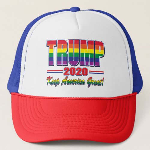 Rainbow_Flag_Trump_Keep_America_Great Trucker Hat