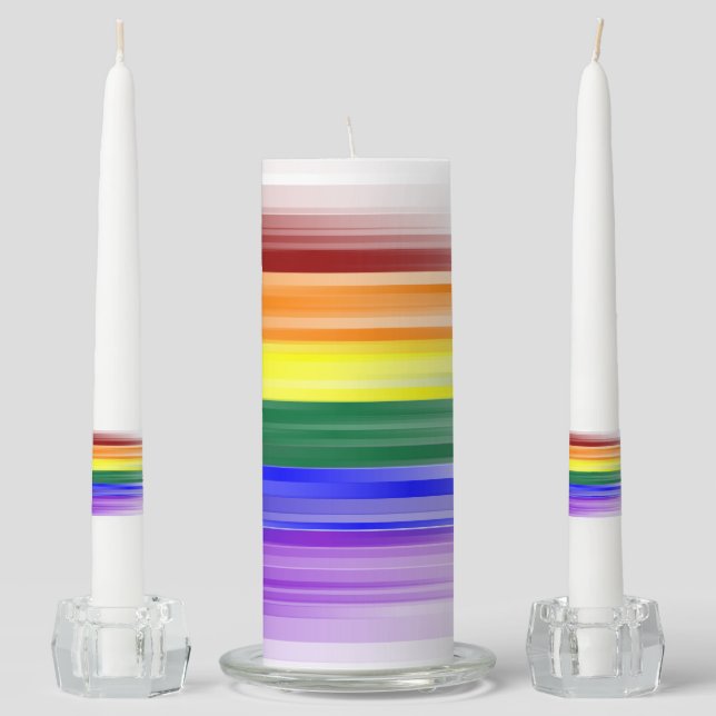 Rainbow Flag Unity Candle Set (Front)