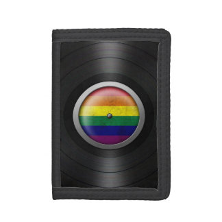 Rainbow Flag Vinyl Record Album Graphic Trifold Wallet