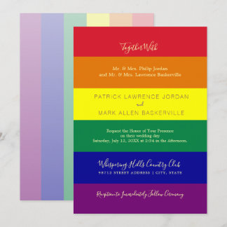 Rainbow Flag Wedding Invitation