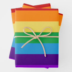 Rainbow flag wrapping paper sheets