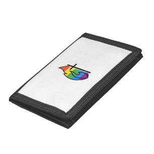 Rainbow Flame Cross Vintage Christian Vector Desig Trifold Wallet
