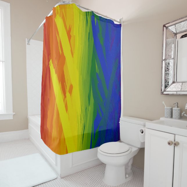 Rainbow Flames  Shower Curtain (In Situ)