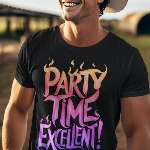 Rainbow Flaming Party Time Excellent T_Shirt