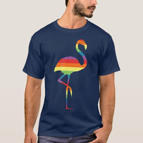 Rainbow Flamingo  Gay Rights Pride Parade Outfit T_Shirt