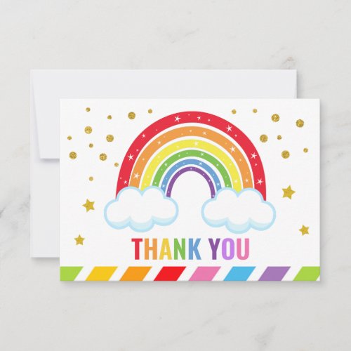 Rainbow Flat Thank You Card