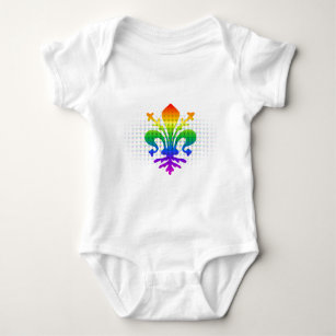 Rainbow Fleur-de-lis Baby Bodysuit