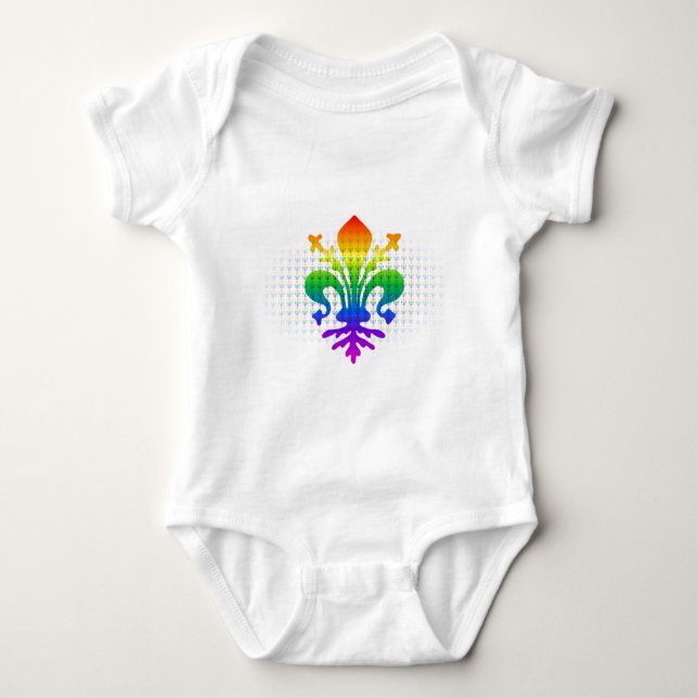Rainbow Fleur-de-lis Baby Bodysuit (Front)