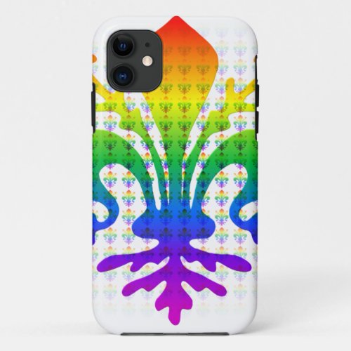 Rainbow Fleur_de_lis iPhone 11 Case