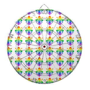 Rainbow Fleur-de-lis Dart Board