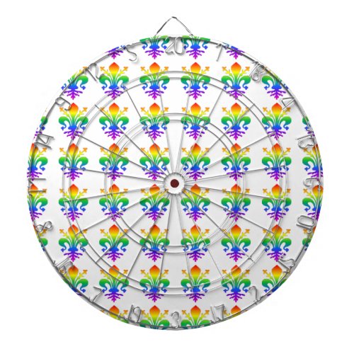 Rainbow Fleur_de_lis Dart Board