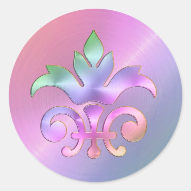 Rainbow Fleur de Lis Envelope Seal (Front)