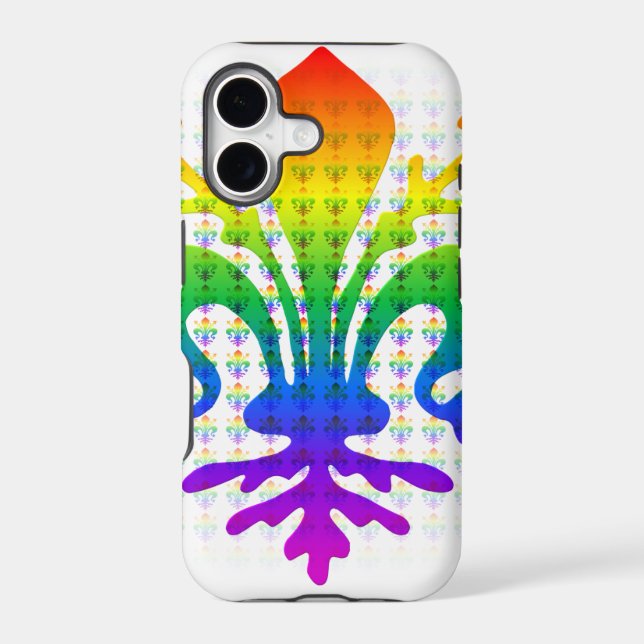 Rainbow Fleur-de-lis Iphone Case (Back)