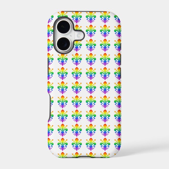 Rainbow Fleur-de-lis Iphone Case (Back)