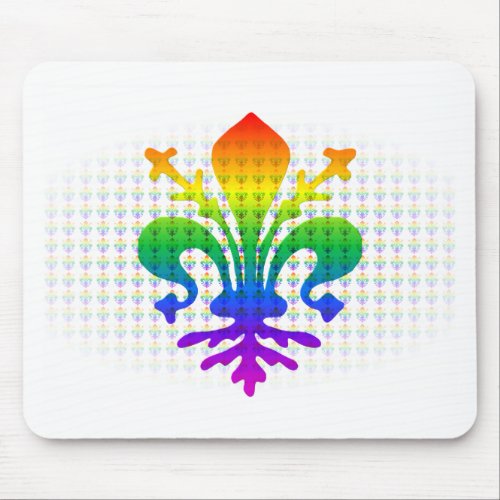 Rainbow Fleur_de_lis Mouse Pad