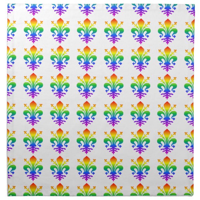 Rainbow Fleur-de-lis Napkin (Front)