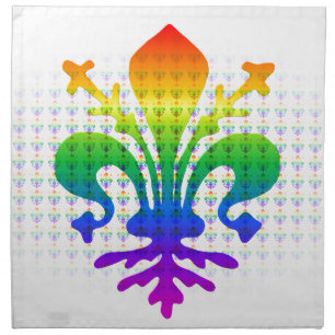 Rainbow Fleur-de-lis Napkin