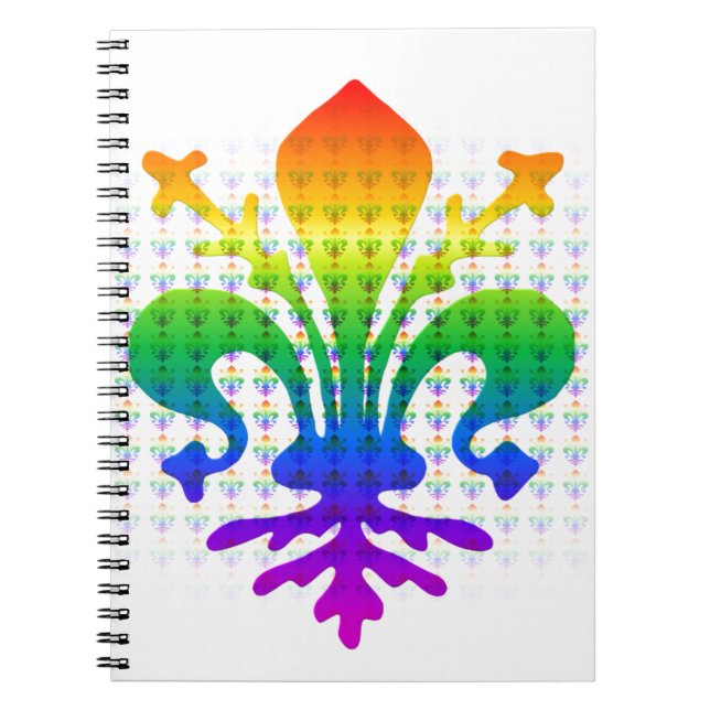Rainbow Fleur-de-lis Notebook (Front)