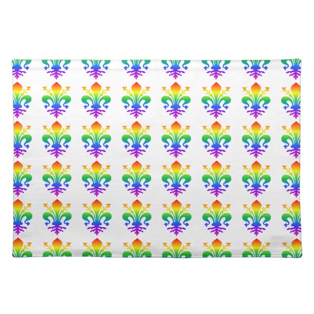 Rainbow Fleur-de-lis Placemat (Front)