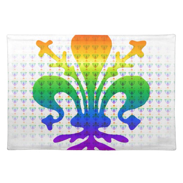 Rainbow Fleur-de-lis Placemat (Front)