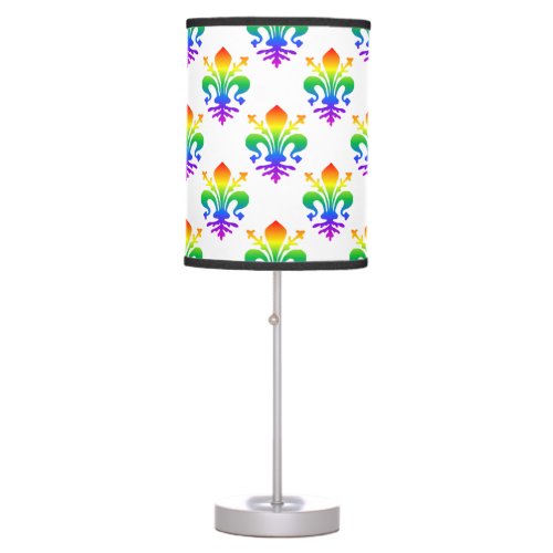 Rainbow Fleur_de_lis Table Lamp