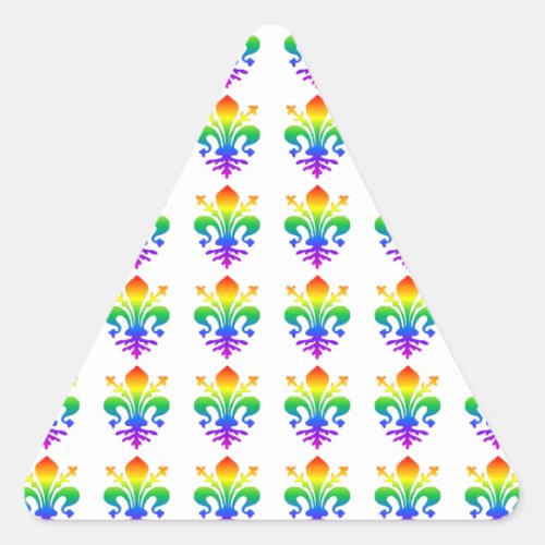Rainbow Fleur_de_lis Triangle Sticker