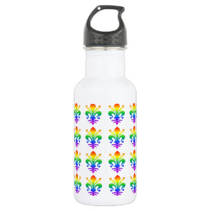 Rainbow Fleur-de-lis Water Bottle