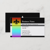 rainbow fleur de lys business card (Front/Back)