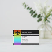 rainbow fleur de lys business card (Standing Front)