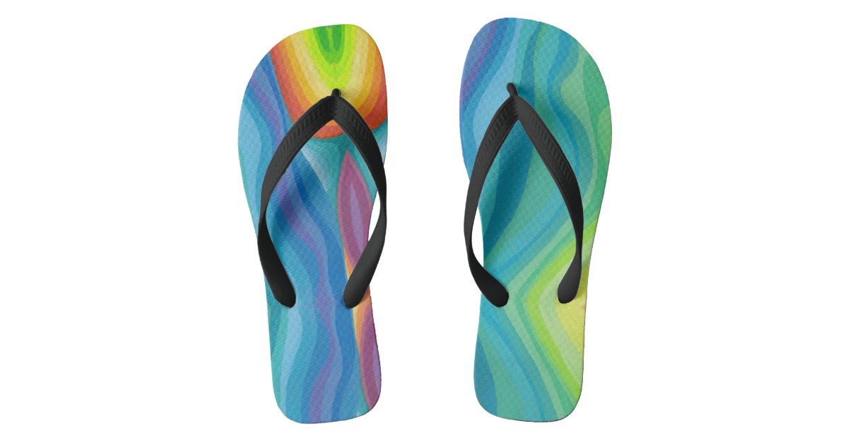 RAINBOW FLIP FLOPS | Zazzle