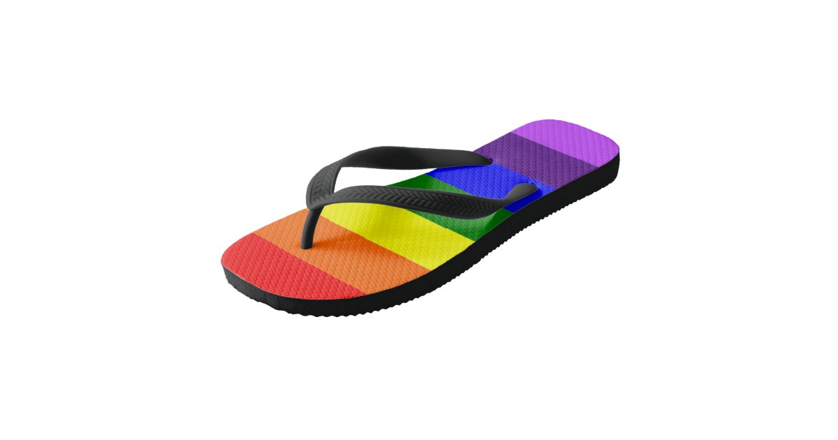 journeys rainbow flip flops