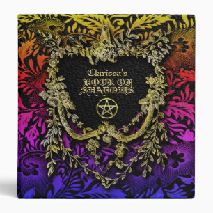Rainbow Floral Apple of Knowledge Book of Shadows 3 Ring Binder