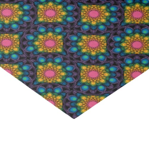 Rainbow Floral Fountain Mandala Art Deco Fans Tissue Paper