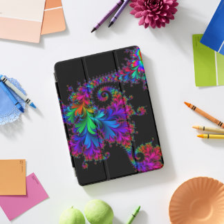 rainbow floral fractal art iPad pro cover