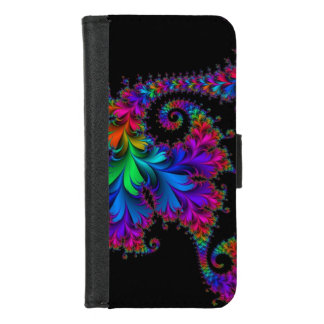 rainbow floral fractal art iPhone 8/7 wallet case