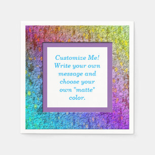 [Rainbow Floral Frame] Abstract Flowers Paper Napkins
