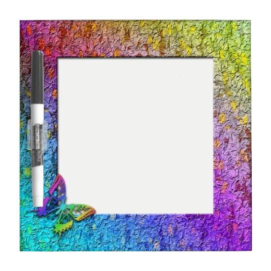 [Rainbow Floral Frame] Abstract w/Butterfly Dry Erase Board