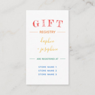 Rainbow Floral Gay Wedding Gift Registry Enclosure Card