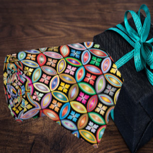 Rainbow Floral Geometric Pattern Stylish Modern Neck Tie