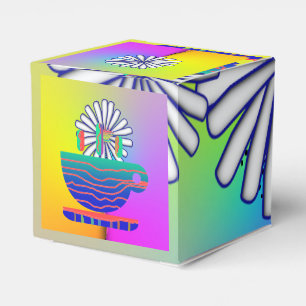 Rainbow Floral Gift Square Favor Boxes