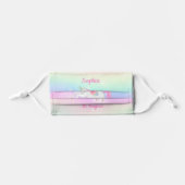 Rainbow Floral Magical Unicorn Personalized Kids' Cloth Face Mask (Front, Folded)