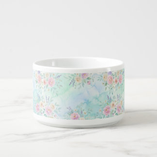 rainbow floral pastel watercolor blue green backgr bowl