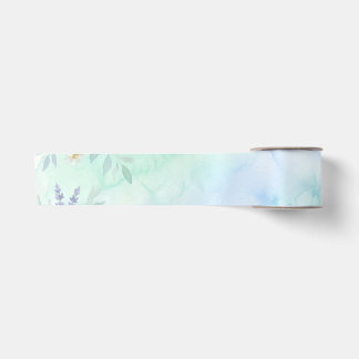rainbow floral pastel watercolor blue green backgr satin ribbon