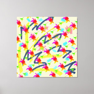 Rainbow Floral Pattern Canvas Print
