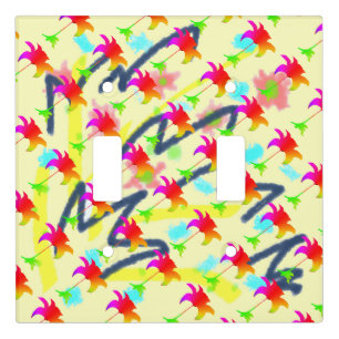 Rainbow Floral Pattern  Light Switch Cover