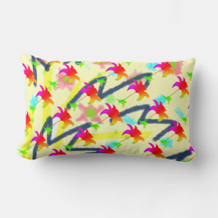 Rainbow Floral Pattern  Lumbar Pillow